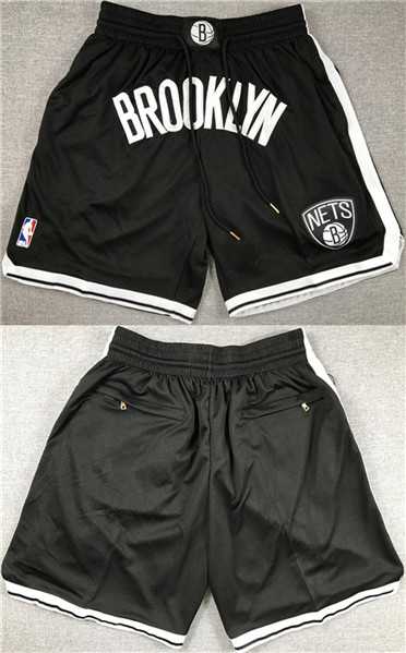 Men%27s Brooklyn Nets Black Shorts (Run Small)
